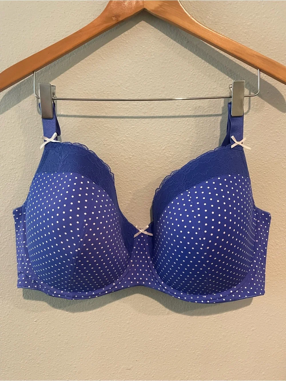 Adore Me Periwinkle Polka Dot Lace Underwire Bra